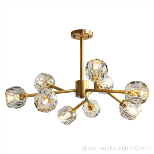 Crystal Glass Chandelier Luxury G9 Crystal Glass Brass Gold Ceiling Chandelier Factory